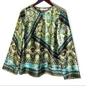 2/$35 Susan Graver Turquoise Tribal Print Tunic